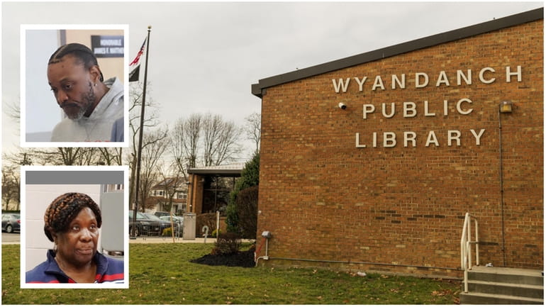 The Wyandanch Public Library and insets, head custodian Kwaisi McCorvey,...
