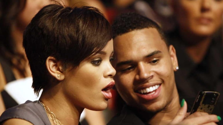 Rihanna and Chris Brown at the MTV Movie Awards (June...