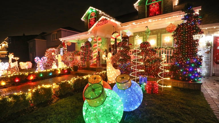 The holiday light display at the home of Steve and...