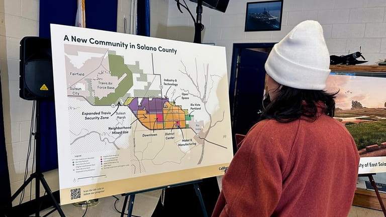 A map of a new proposed community in Solano County,...