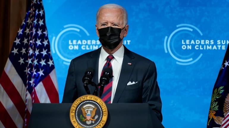President Joe Biden speaks to the virtual Leaders Summit on...