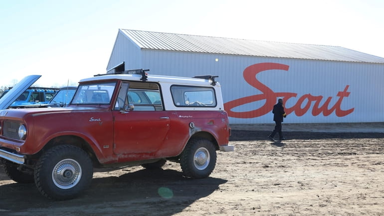 Scout Motors shows off one of its older gasoline powered...