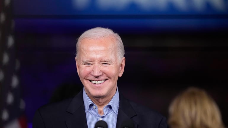 President Joe Biden speaks at a campaign event, Saturday, March...