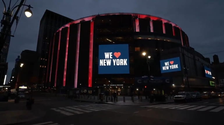 A screenshot from Madison Square Garden's tribute to front line...