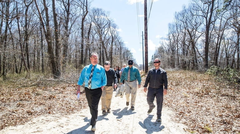 State, county and town leaders tour the Shoreham-Wading River Forest...