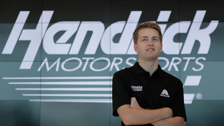NASCAR driver William Byron attends a media event at Hendrick...