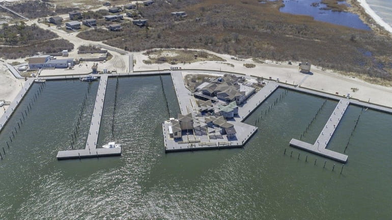 The repaired Watch Hill marina on Fire Island, which opens...