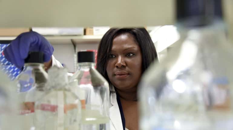 Leah Banks, a cancer researcher at Cold Spring Harbor Laboratory,...