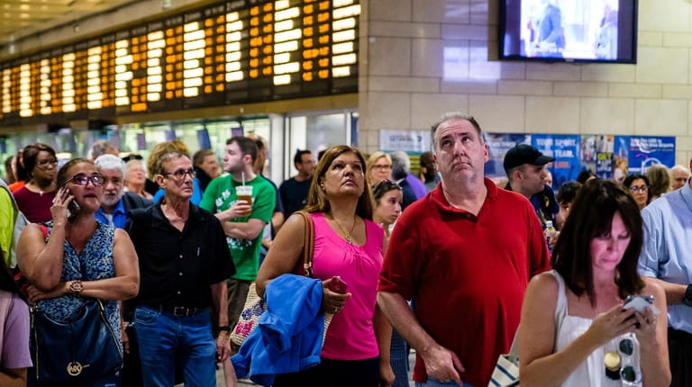 LIRR commuters at Penn Station had to seek alternate routes...