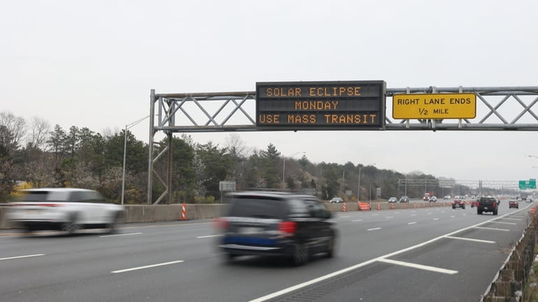 A digital sign on the eastbound LIE in Medford advises...