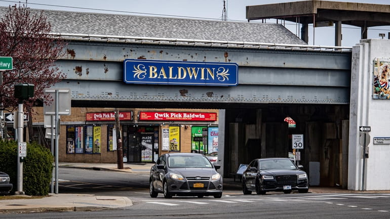 Storefronts in Baldwin's downtown business district.
