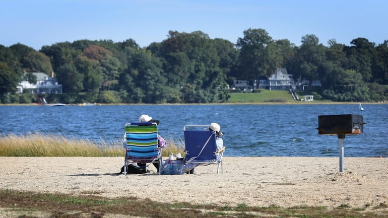 Wednesday's sunny skies meant fall sunbathing in Centre Island, but...
