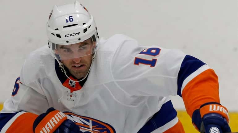 Andrew Ladd of the Islanders skates during summer training camp at Northwell...
