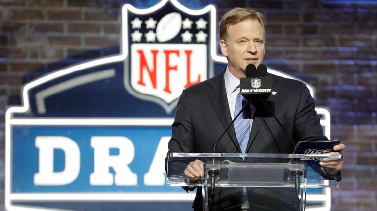 NFL Commissioner Roger Goodell speaks ahead of the first round...