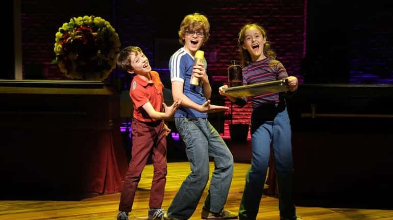 Noah Hinsdale, Griffin Birney, and Sydney Lucas in "Fun Home,"...