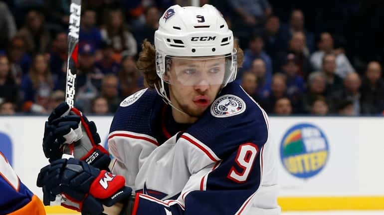 Artemi Panarin of the Columbus Blue Jackets skates against the...