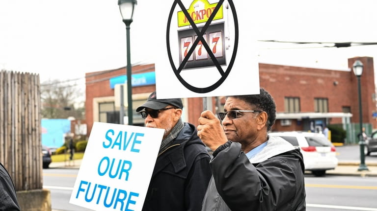 Homeowners from Uniondale and the surrounding areas held a protest...