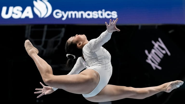 Sunisa Lee competes on the balance beam during the U.S....