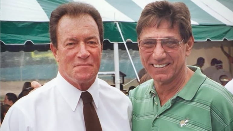 Mike D'Amato, left, played for the Jets' Super Bowl winning...