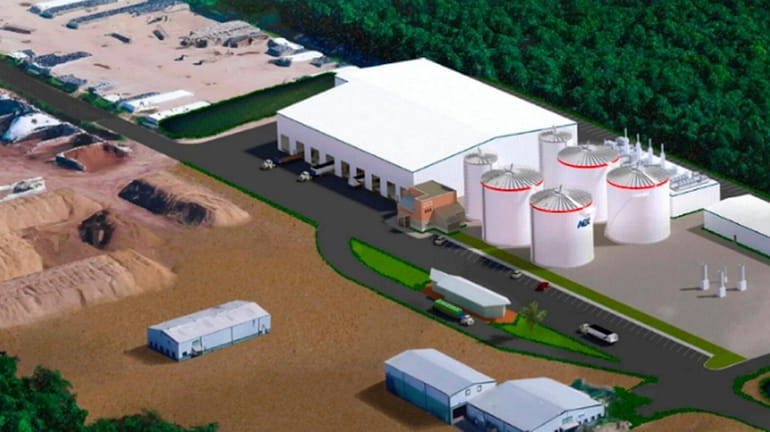 A rendering of the planned Organic Energy anaerobic digester facility...
