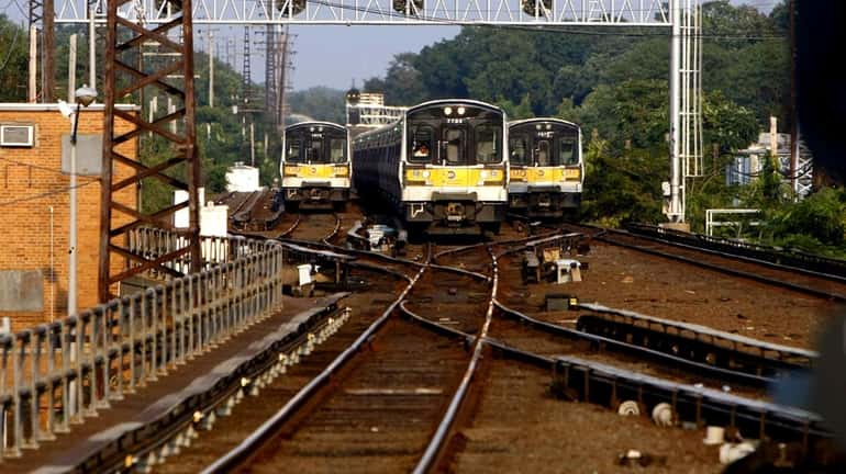 LIRR trains arriving and leaving the Freeport station. (September 26,...