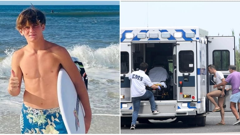 Peter Banculli, 15, was bitten on the ankle Monday while surfing...