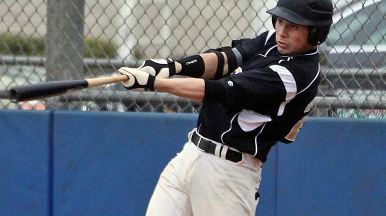 St. Anthony's Mike D'Acunti hits a double against Kellenberg. (May...