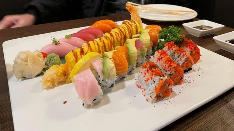 An assortment of sushi rolls and nigiri at Itsuki Sushi...