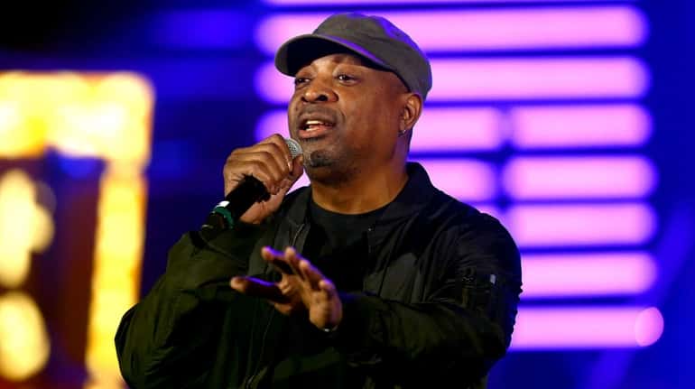  Chuck D performs onstage during Michael Muller's "Heaven" fundraising gala...