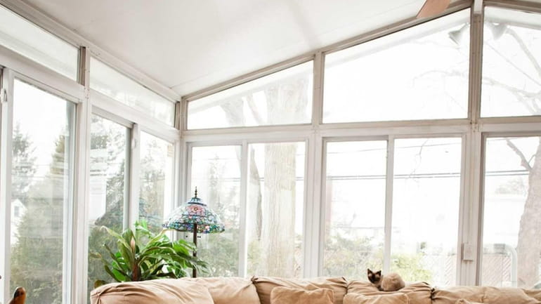 Eve Glasser uses her spare room as a sun room...