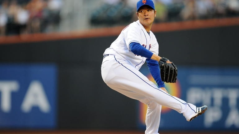 New York Mets pitcher Hisanori Takahashi (47) throws in the...