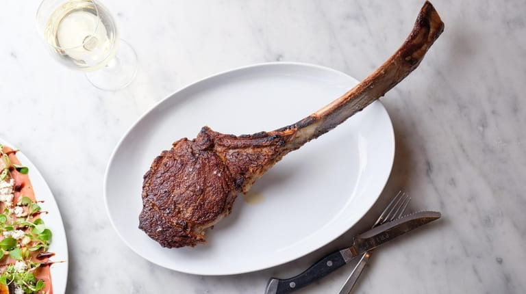 A 40 oz. "Tellers Ribeye" steak is served on the bone...