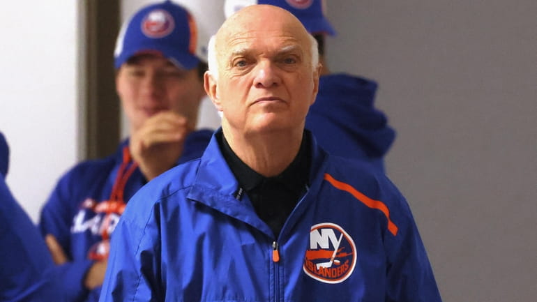 General Manager Lou Lamoriello of the New York Islanders attends...