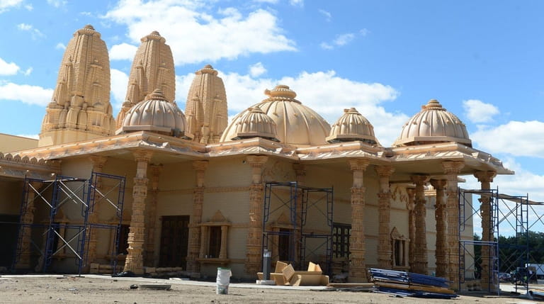 Construction continues on the BAPS temple in Melville, the first...