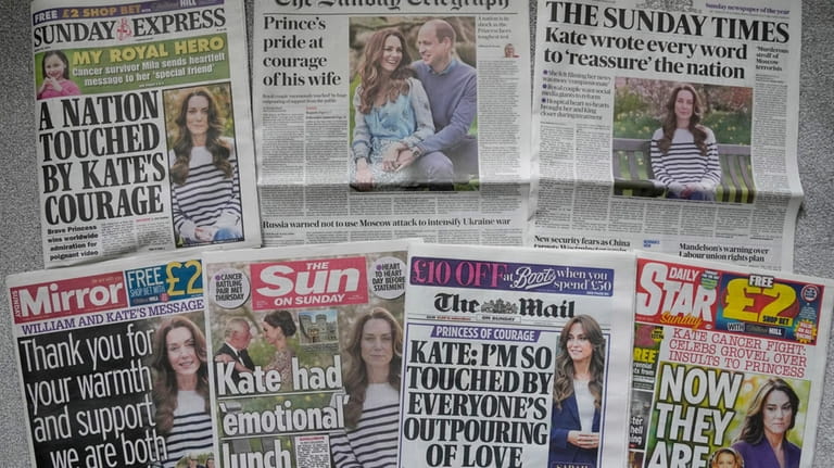 A montage of the front pages of some of Britain's...