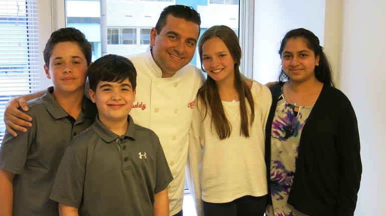 The "Cake Boss," Buddy Valastro, with Kidsday reporters Dylan Cuttler,...
