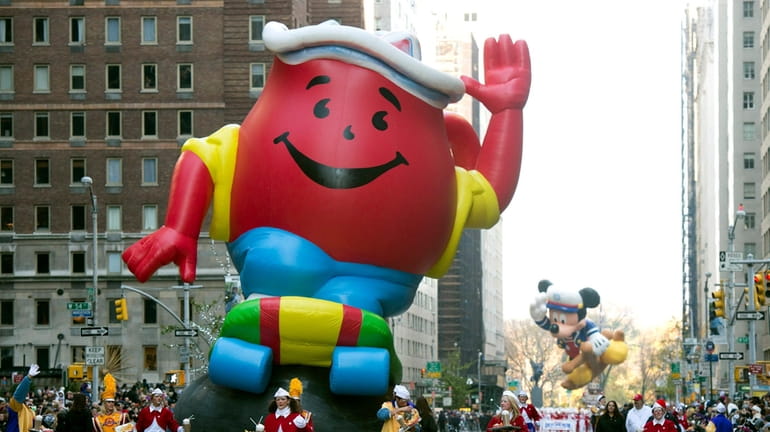 The Kool-Aid Man floats in the Macy's Thanksgiving Day Parade...