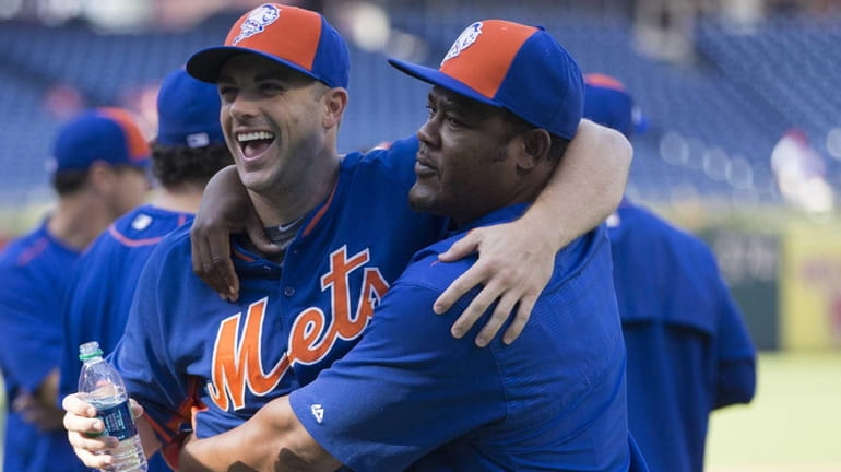 David Wright and Juan Uribe of the New York Mets...