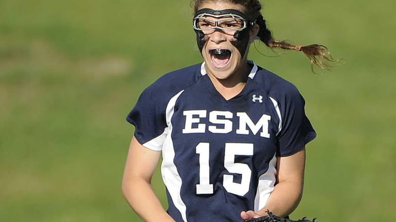 Eastport-South Manor's Dene' DiMartino reacts during the Suffolk Class B...
