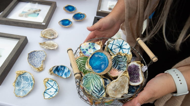 Decorated oyster shells created by Hayley Di Rico were sold...