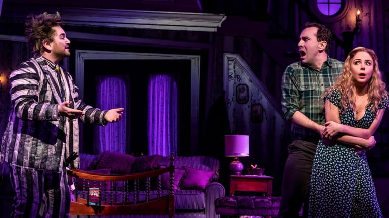 "Beetlejuice," starring Alex Brightman, left, in the title role, and...