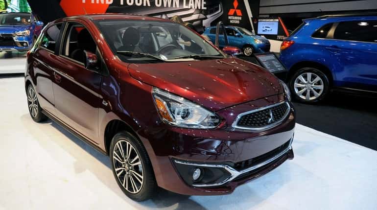 A Mitsubishi Mirage at the Los Angeles Auto Show on...