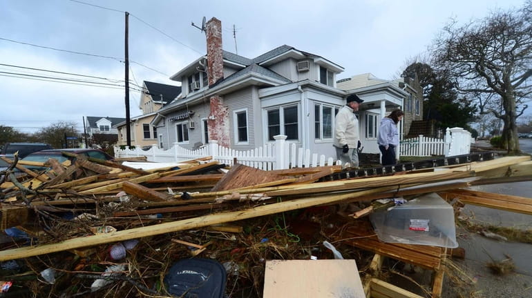 The aftermath of superstorm Sandy in Long Beach. (Oct. 30,...