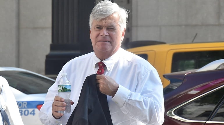 Dean Skelos arrives at the federal courthouse in Manhattan on...