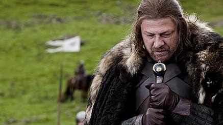 Sean Bean portraying Eddard Stark in a scene from "Game...