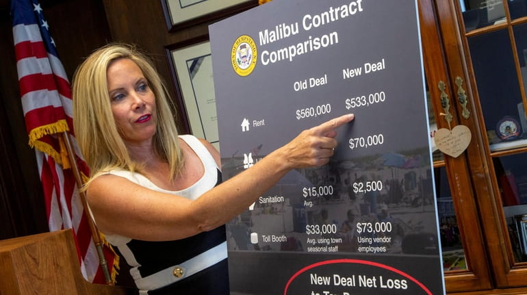 Hempstead Town Supervisor Laura Gillen in July discusses the contract extension...
