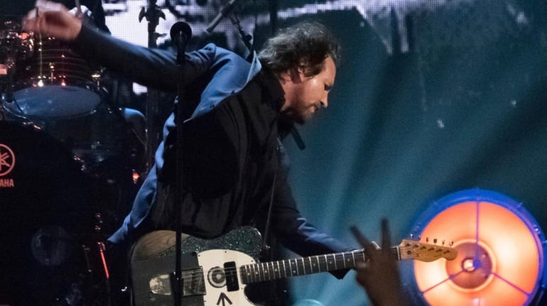 Rock and Roll Hall of Fame inductee Eddie Vedder performs...