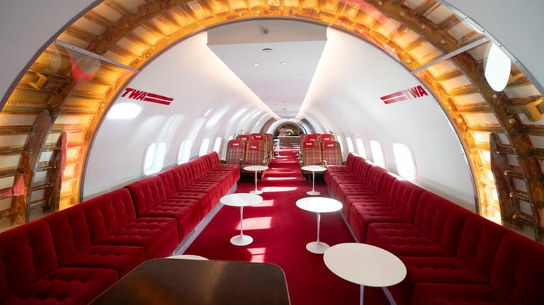 Inside the 1958 Lockhead Constellation "Connie" at the TWA Hotel...