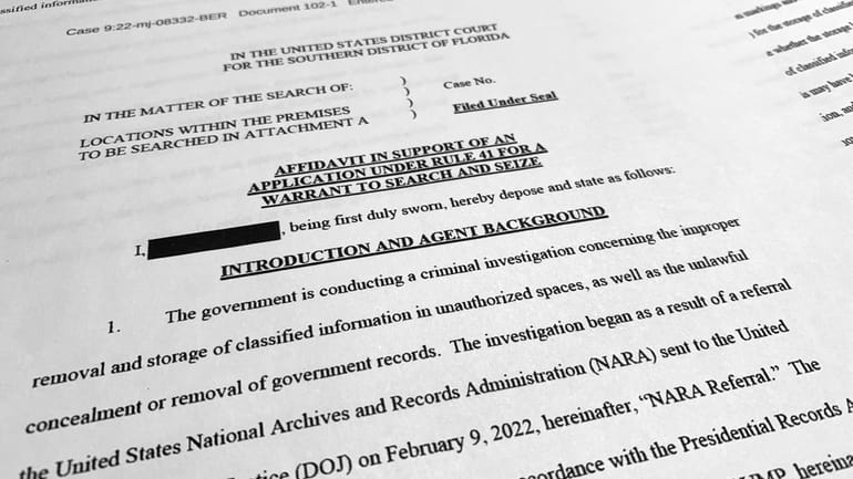 The affidavit by the FBI in support of obtaining a...