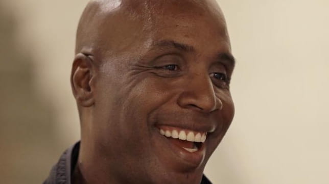 Former San Francisco Giants player Barry Bonds smiles during an...